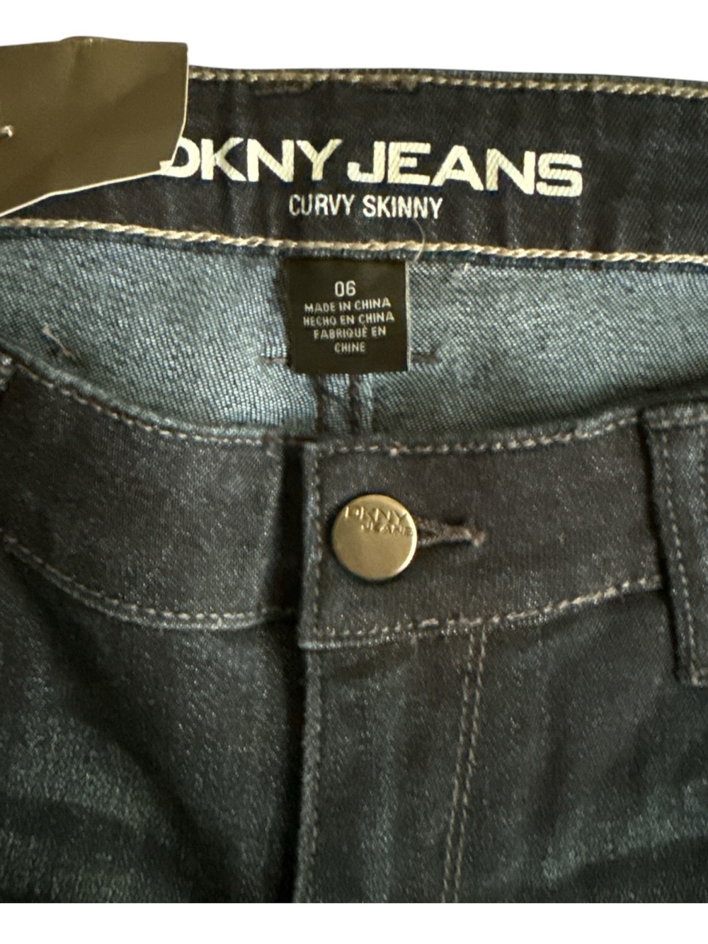 DKNY Jeans Curvy Skinny Low Rise Dark Wash Jeans NWT Size 6 - Picture 4 of 8